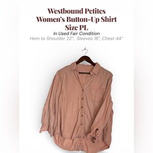 Westbound Dusty Pink Button-Up Shirt – Petite Large (PL)
